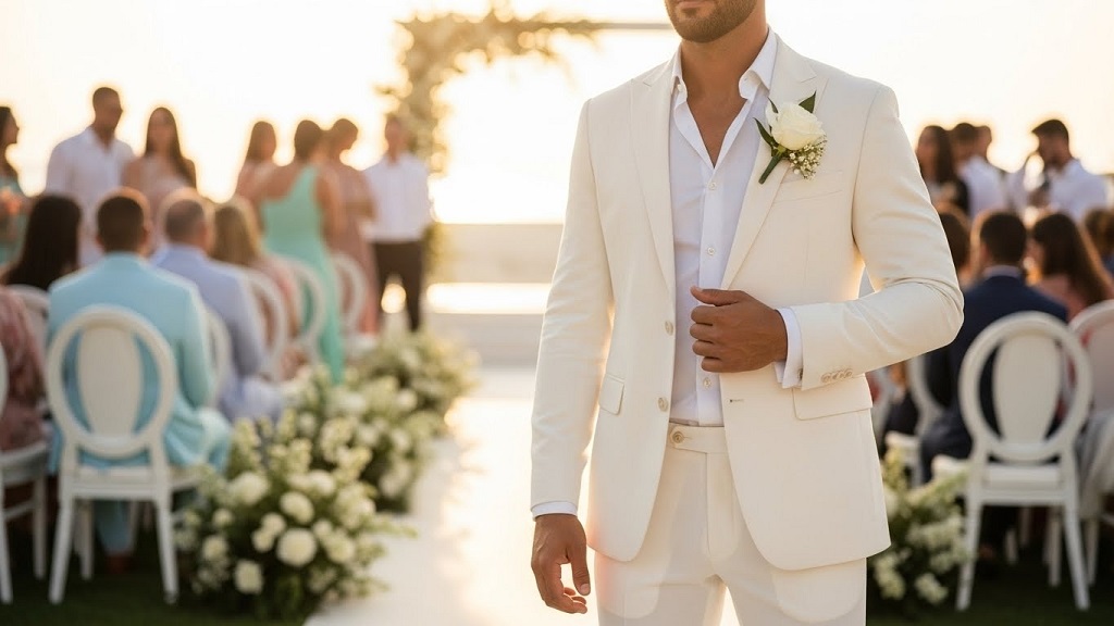 Is it acceptable for a groom to wear white
