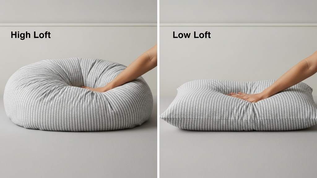 high loft versus low loft settings on Coop Original Adjustable Pillow